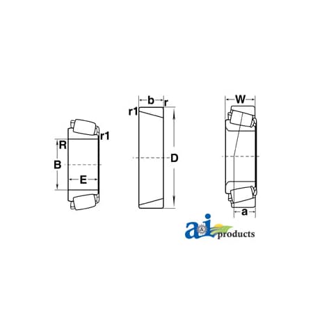A & I Products Cup, Tapered Bearing 3" x6.1" x1.65" A-332-I